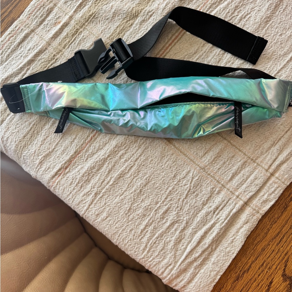 NWOT Free People Movement Iridescent Holographic Belt Bag - Blue